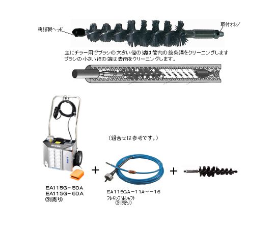 78-0019-20 19.1mm スピングリッドブラシ EA115GF-13 【AXEL】 アズワン