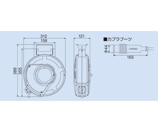 78-0027-32 8.5mmx10m エアーホースリール(自動巻取) EA124BK-8.5A