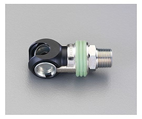 R1/2"　雄ねじエアーカプラソケット（スイング式）