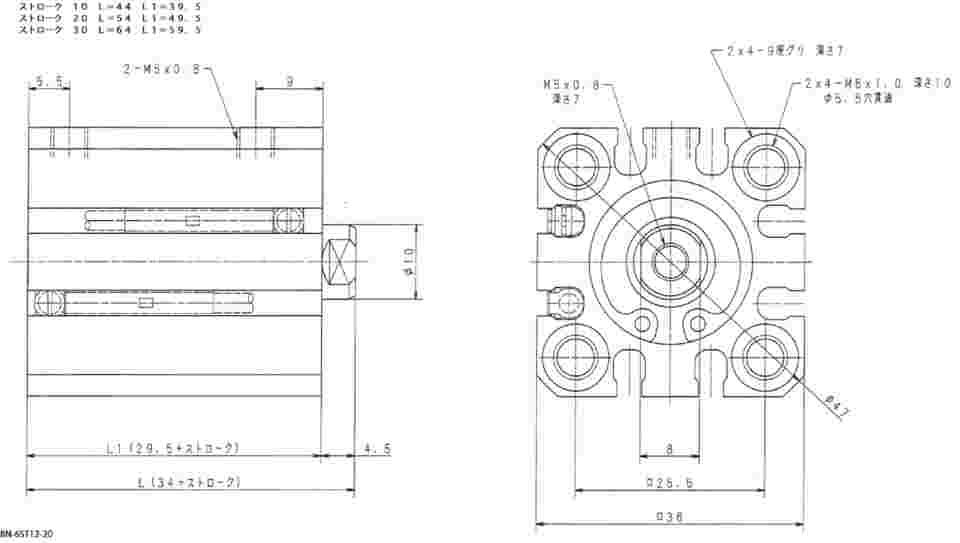 エスコ ESCO EA153FA-322 φ32x20mm ｴｱｰｼﾘﾝﾀﾞｰ-