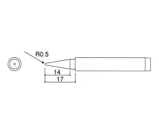 R0.5mm  こて先 (EA305E-130･130S用) EA305E-1