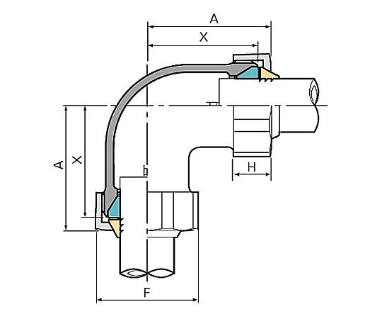 20A エルボ(3管種用ﾒｶﾆｶﾙ継手)