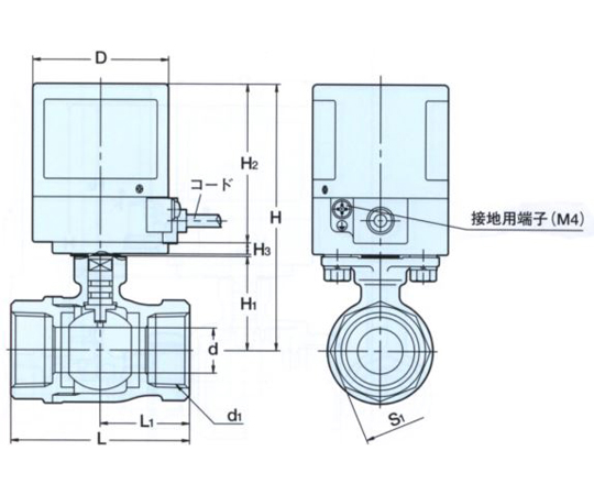 78-0172-89 電動式ボールバルブ(AC100V) Rc3/4