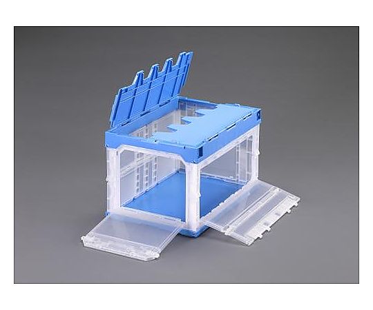 531x368x334mm/49.6L 折畳ｺﾝﾃﾅ(透明･青/5個