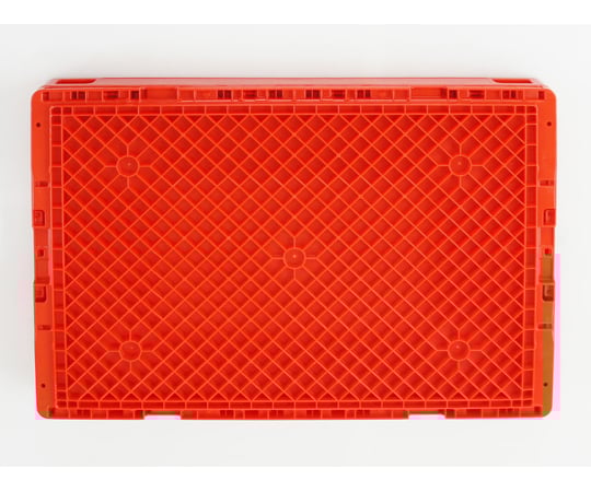 78-0187-82 EA506AA-162 アズワン 649×439×340mm&x2F;74.4L折畳コンテナ赤&x2F;蓋付 新作大人気