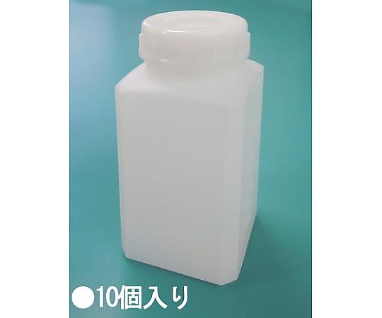 70x70x153mm/0.50L 角型広口ポリ容器(10個)