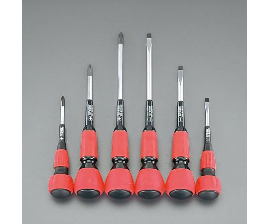 ６本組 [+ -]ドライバー(ﾊﾟﾜｰｸﾞﾘｯﾌﾟ 電工) EA557AB-6