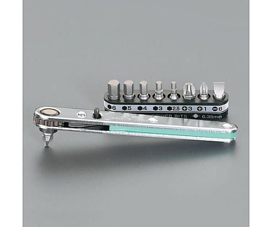 [+ - Hex]ドライバーセット(ﾗﾁｪｯﾄ ﾊﾝﾄﾞﾙ付)