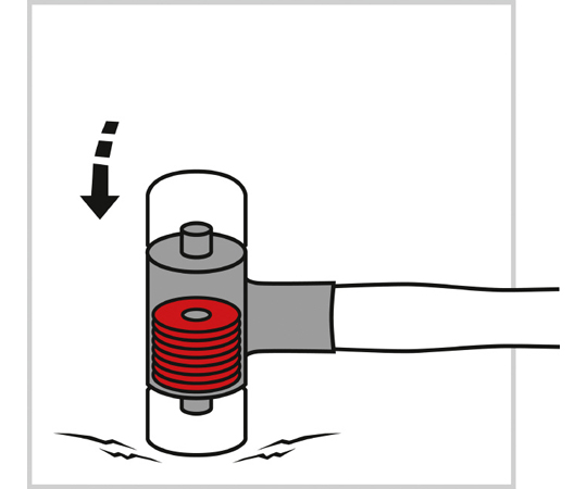 78-0264-43 60mm/1470g無反動ナイロンハンマー EA570A-7 【AXEL】 アズワン