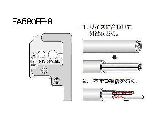 0.75ｍ㎡(2･3･4芯用) VCTFﾜｲﾔｰｽﾄﾘｯﾊﾟｰ　EA580EE-8