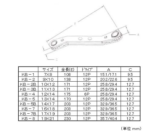 78-0321-19 16x18mm ラチェットメガネレンチ(ｵﾌｾｯﾄ型) EA602KB-7