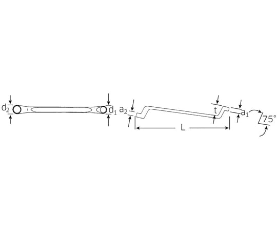 78-0357-06 6x 7mm 両口めがねレンチ EA616GA-2 【AXEL】 アズワン