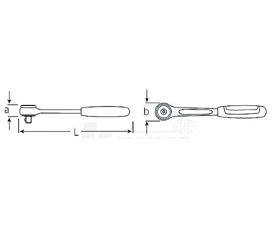 3/8"DR/193mm ラチェットハンドル