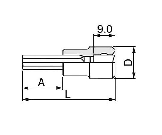 1/4"DR/5.0x44mm [INHEX]ビットソケット