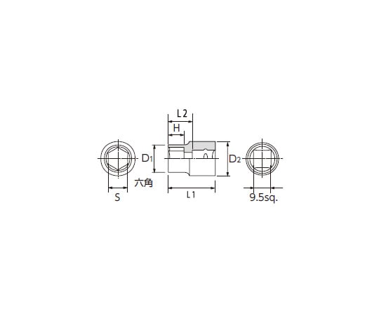 78-0393-15 ソケット（六角） 3/8″DR×10mm EA618PK-10