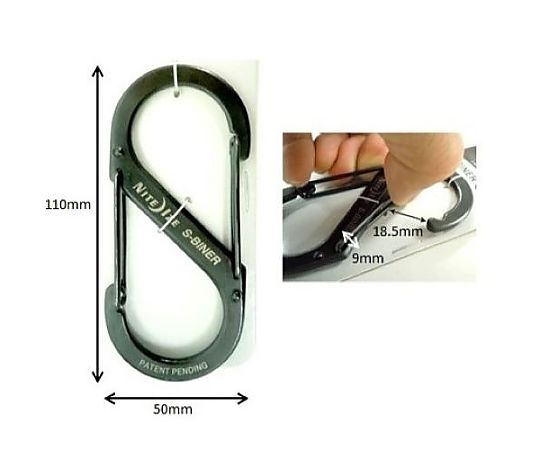 110x50mm Ｓカンスナップ(ｽﾃﾝﾚｽ製/ﾌﾞﾗｯｸ)