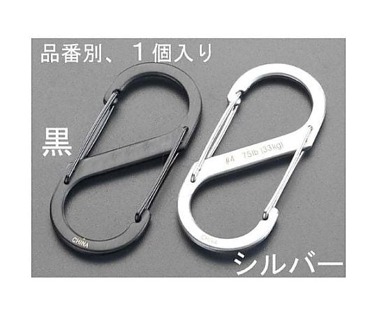 50x22mm Ｓカンスナップ(ｽﾃﾝﾚｽ製/ｼﾙﾊﾞｰ)