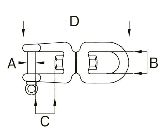 78-0436-64 3170kg/219mm Eye & Jaw スイベル(ｽﾃﾝﾚｽ製) EA638FC-20