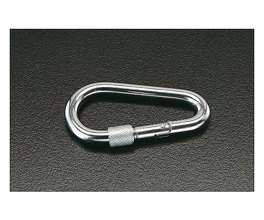 10x100mm 安全環付カラビナ(ｽﾃﾝﾚｽ製)