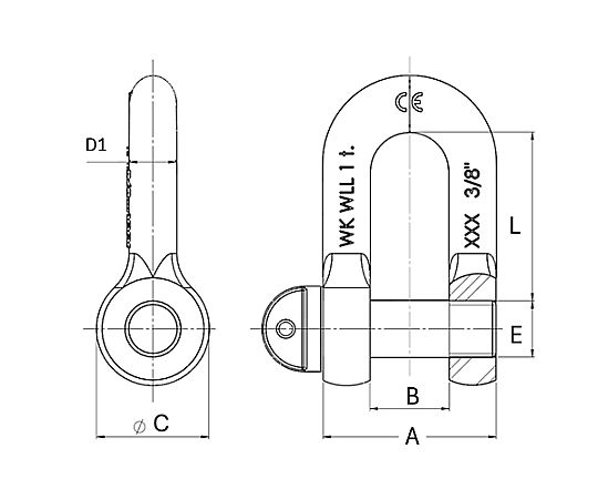 9.5 ton 強力型シャックル