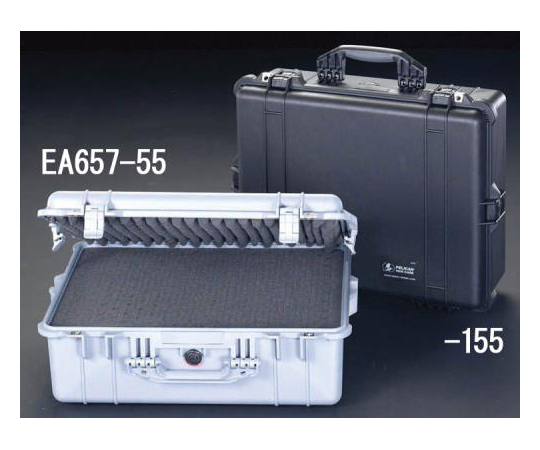エスコ 468×355×193mm/内寸防水ケース(黒/ウレタン無) EA657-155NF 1個