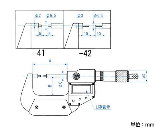 取扱を終了した商品です］マイクロメーター（デジタル/細軸） 0-25mm