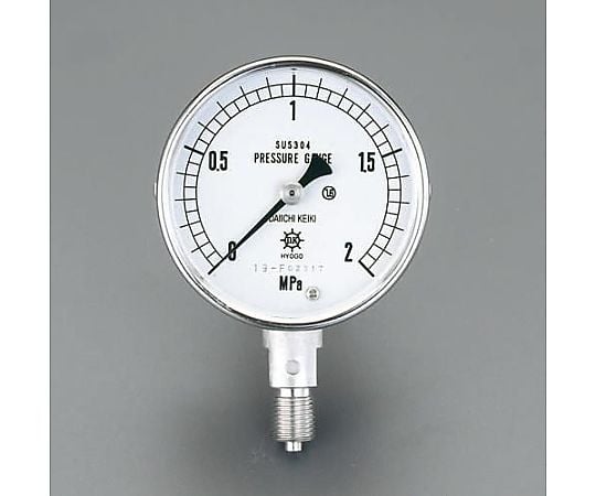 G 1/4"/ 75mm/0-3.0MPa 圧力計(ｽﾃﾝﾚｽ製)
