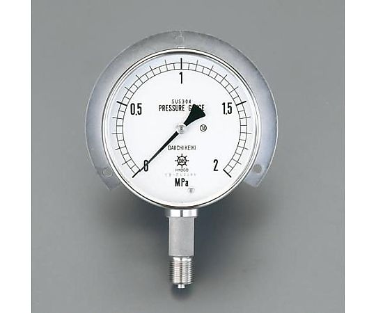 G 3/8"/75mm/0-3.0MPa つば付圧力計(ｽﾃﾝﾚｽ)