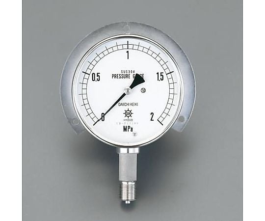 G3/8"/100mm/0- 10MPa つば付圧力計(ｽﾃﾝﾚｽ)