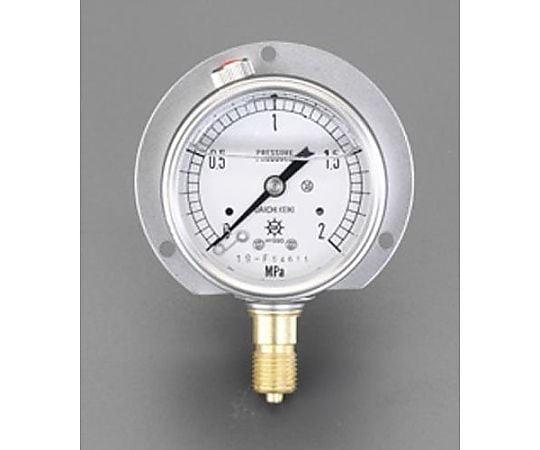 100mm/ 0-10MPa つば付圧力計(ｸﾞﾘｾﾘﾝ入)