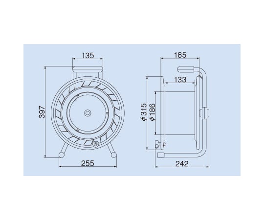 78-0611-46 AC125V/15A/30mコードリール(抜け止コンセント) EA815BB-30