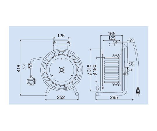 78-0612-49 AC125V/15A/30m ｺｰﾄﾞﾘｰﾙ(元置型・ｱｰｽ付) EA815EA-30 【AXEL】 アズワン