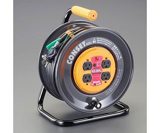 AC125V/15A/30m ｺﾝｾﾝﾄ固定リール(漏電遮断)