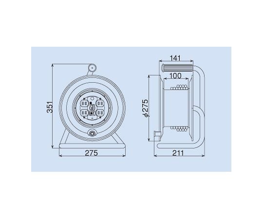 エスコ ESCO AC125V/15A/30m コンセント固定リール(漏電遮断) EA815FC-30-