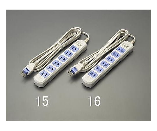 AC125V/15Ax 3m タップ(6口･ﾏｸﾞﾈｯﾄ付)