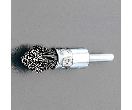 25x15mm/6.0mm軸 軸付ブラシ(筒型･ｽﾁｰﾙ製)