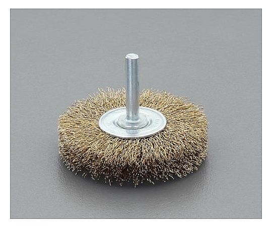 65mm/6mm軸 軸付ブラシ(平型/ｽﾁｰﾙ製)