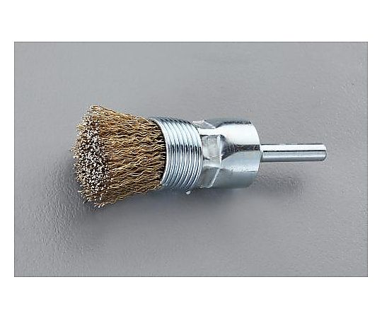 25mm/6mm軸 軸付ブラシ(ｴﾝﾄﾞ型/ｽﾁｰﾙ製)