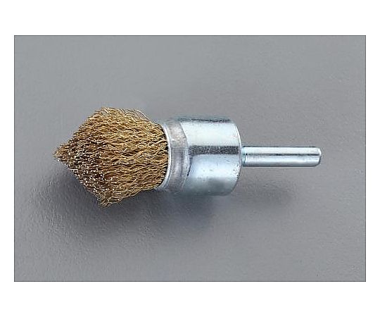 25mm/6mm軸 軸付ブラシ(筒型/ｽﾁｰﾙ製)