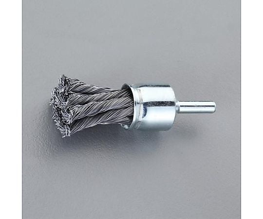 13mm/6mm軸 軸付ﾌﾞﾗｼ(ｴﾝﾄﾞ型/ｽﾁｰﾙ製ﾂｲｽﾄ)