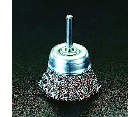50mm/6.0mm軸 軸付ブラシ(ｶｯﾌﾟ型･ｽﾃﾝﾚｽ製)