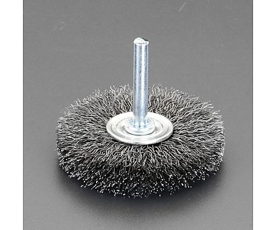 50mm/6.0mm軸 軸付ブラシ(平型･ｽﾁｰﾙ製)