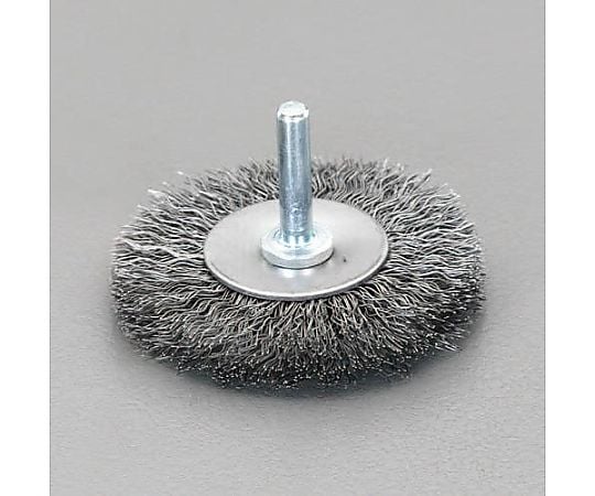 75mm/6.0mm軸 軸付ブラシ(平型 ｽﾁｰﾙ製)