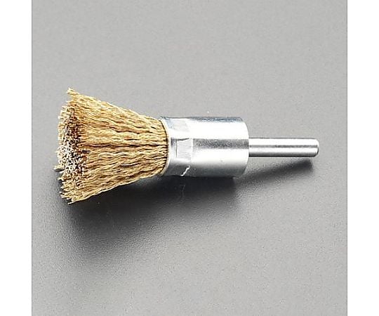 25mm/ 6.0mm軸 エンド型軸付ブラシ(ｽﾁｰﾙ製)