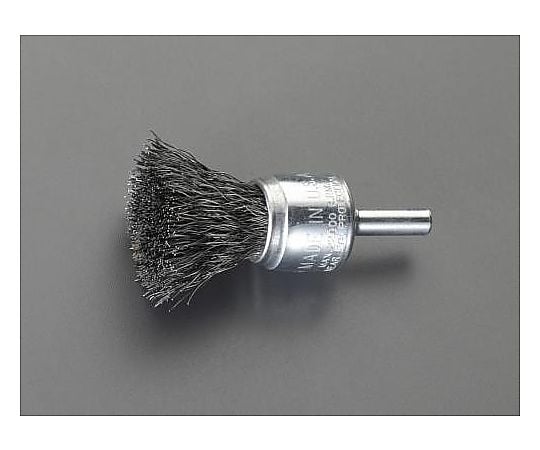 19mm/6.35mm軸 エンド型軸付ブラシ(ｽﾁｰﾙ製)
