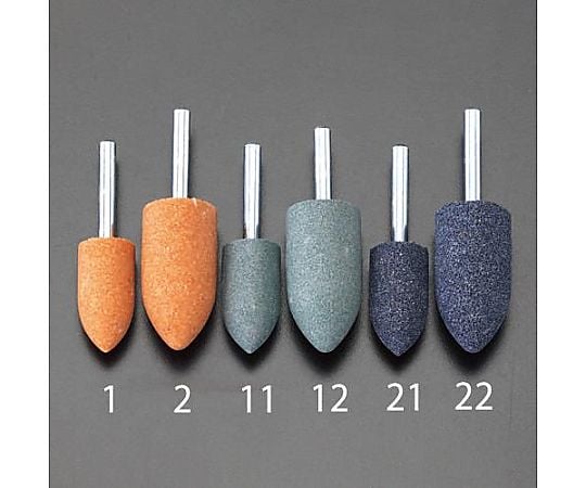 78-0640-98 19x38mm/6mm軸 砲弾形軸付砥石(橙) EA819HE-1 【AXEL