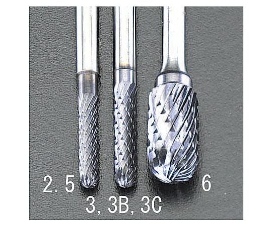 2.5x11mm/3mm軸 [Coated]超硬バー