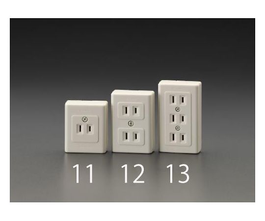 AC125V/15A 薄角形コンセント(一口/2P)