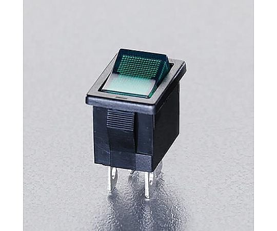 125V/ 9A ２極単投/ﾈｵﾝ球照光ﾛｯｶｰｽｲｯﾁ(緑)