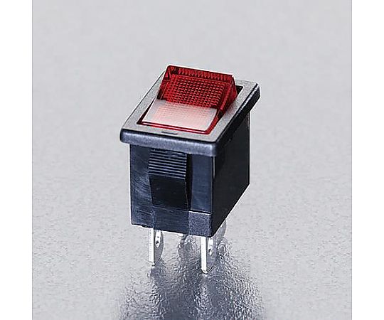 125V/ 9A ２極単投/ﾈｵﾝ球照光ﾛｯｶｰｽｲｯﾁ(赤)